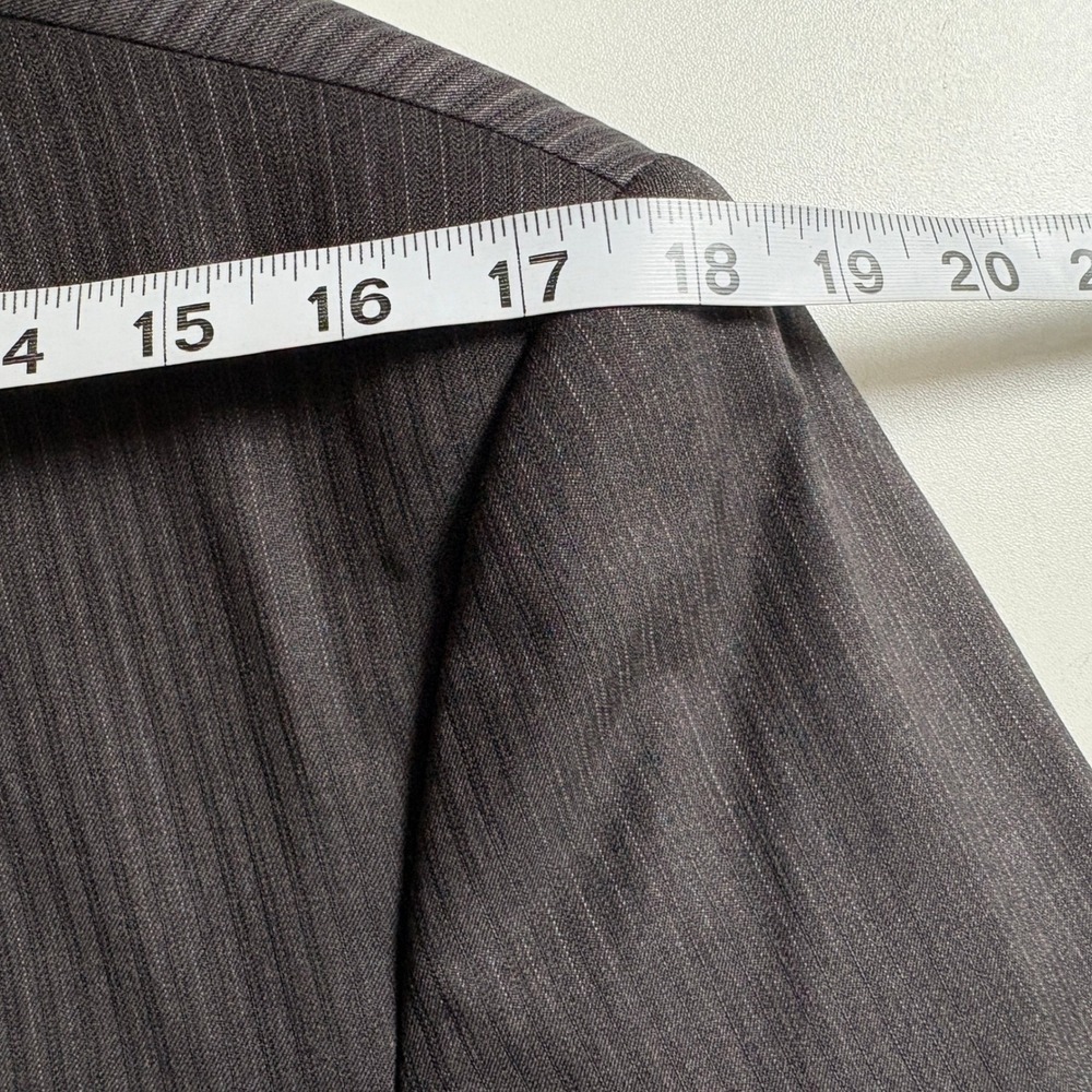 Jos A Bank Joseph Slim Fit Blazer Mens 40L Charcoal Grey Wool Pinstripe Jacket - Picture 9 of 12